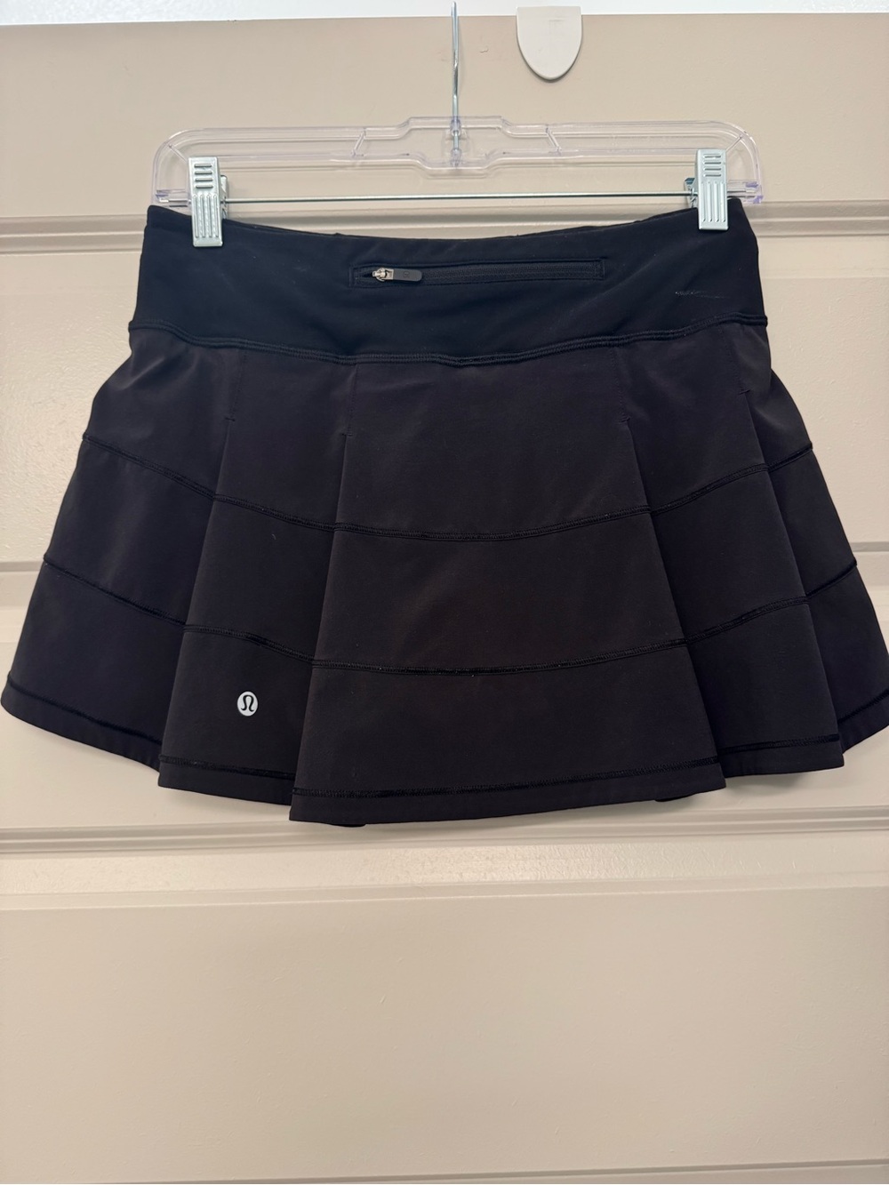 Lululemon Athletica Black Flared Athletic Skirt with Zip Pocket